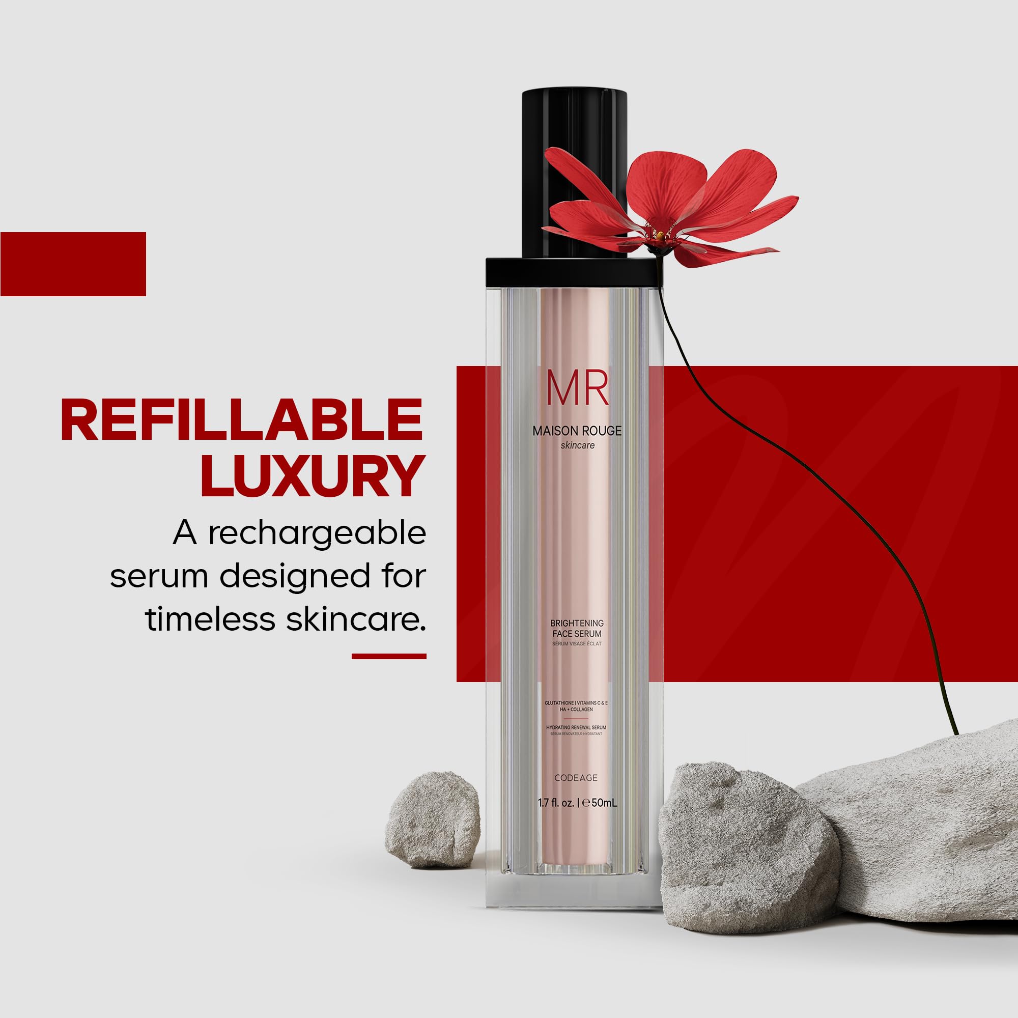 Codeage Maison Rouge texture close-up shows silky, fast-absorbing serum