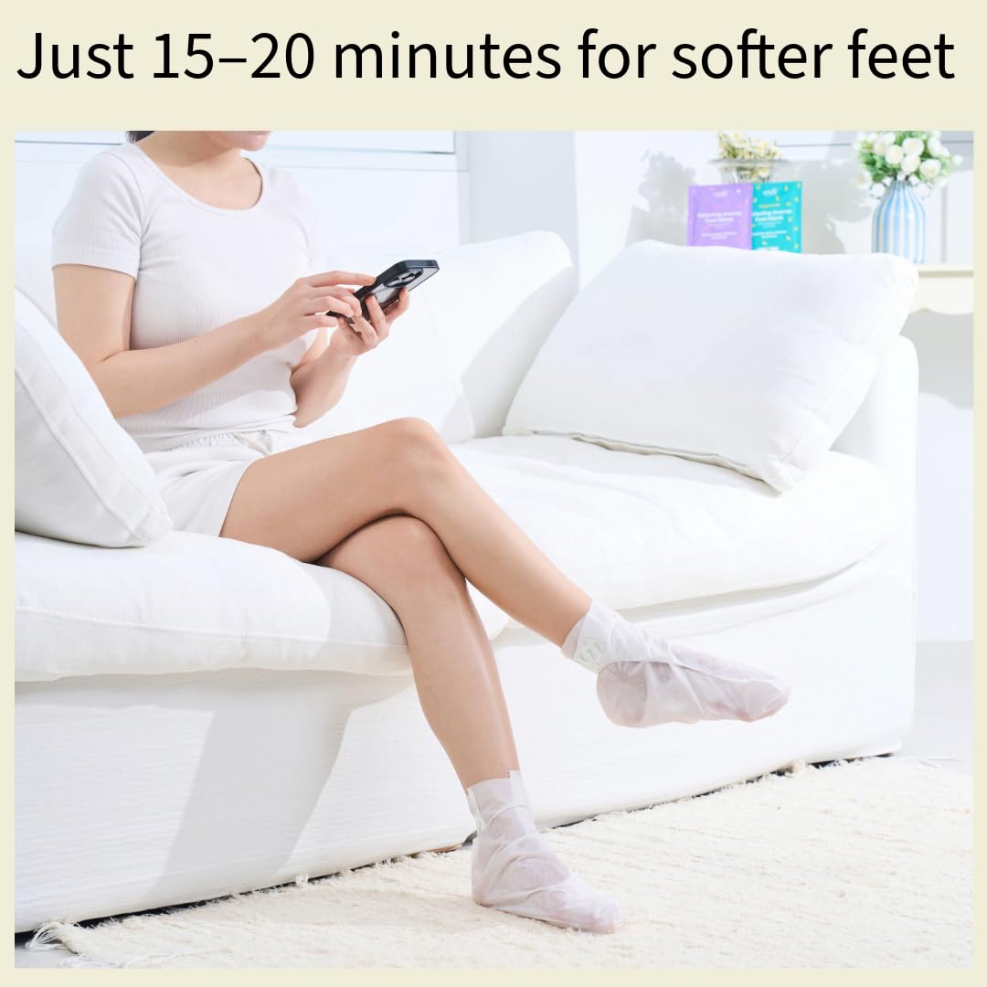 Codi New York Relaxing Aroma Foot Mask close-up showing shea butter texture and skin softening effects
