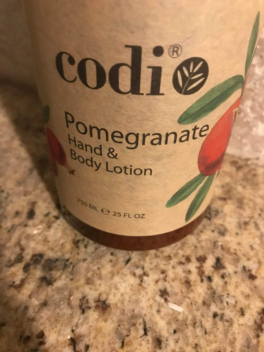 Packaging set with CODi Pomegranate Lotion bottle and tubes