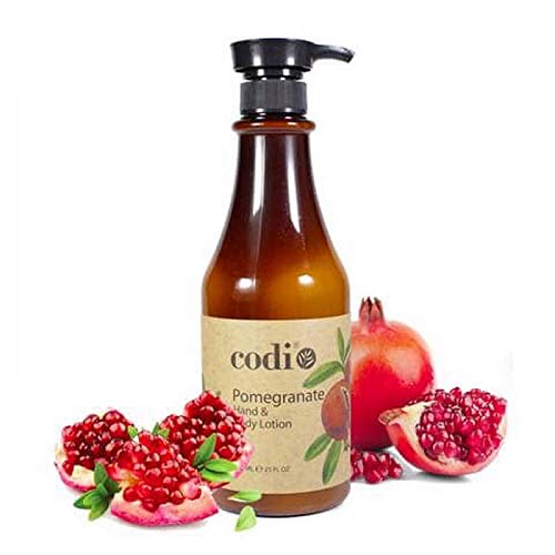Creamy CODi Pomegranate Lotion texture suggesting rich moisture