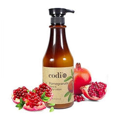 Creamy CODi Pomegranate Lotion texture suggesting rich moisture
