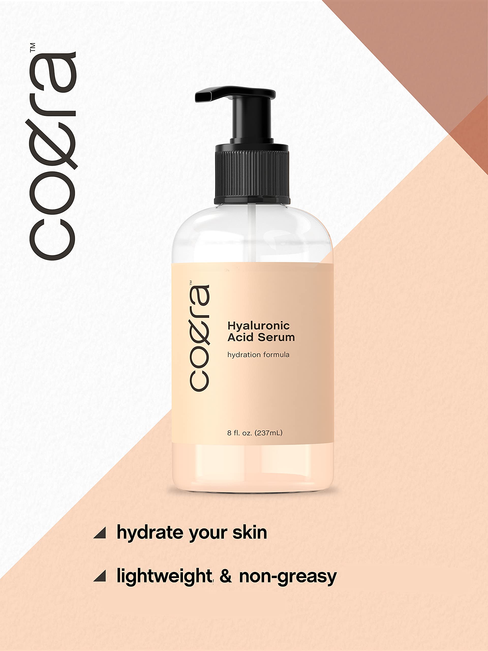 Coera serum texture close-up shows silky lightweight gel