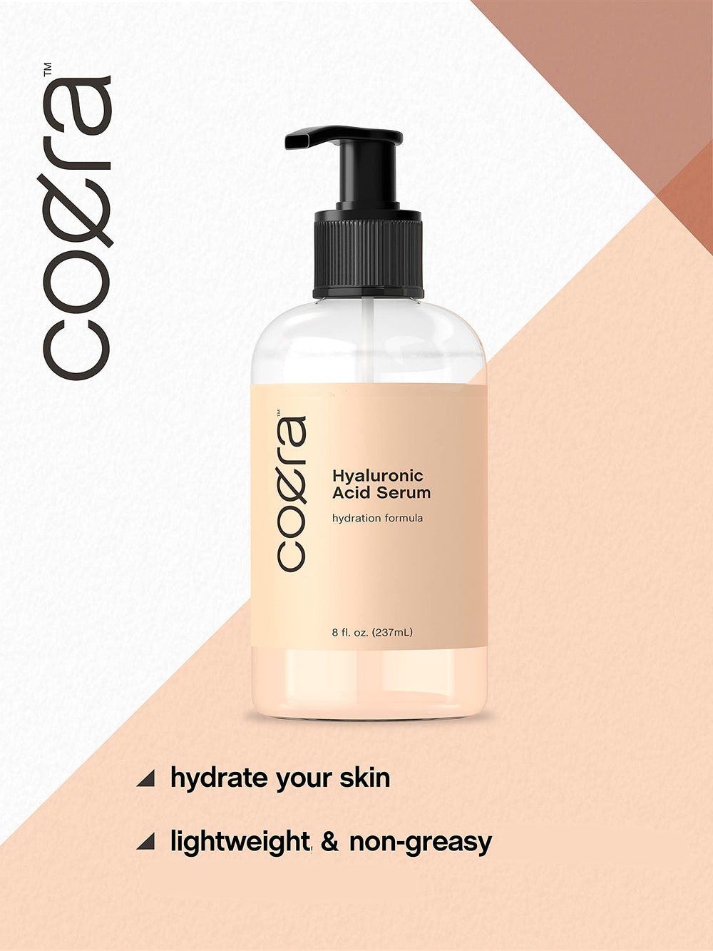 Coera serum texture close-up shows silky lightweight gel
