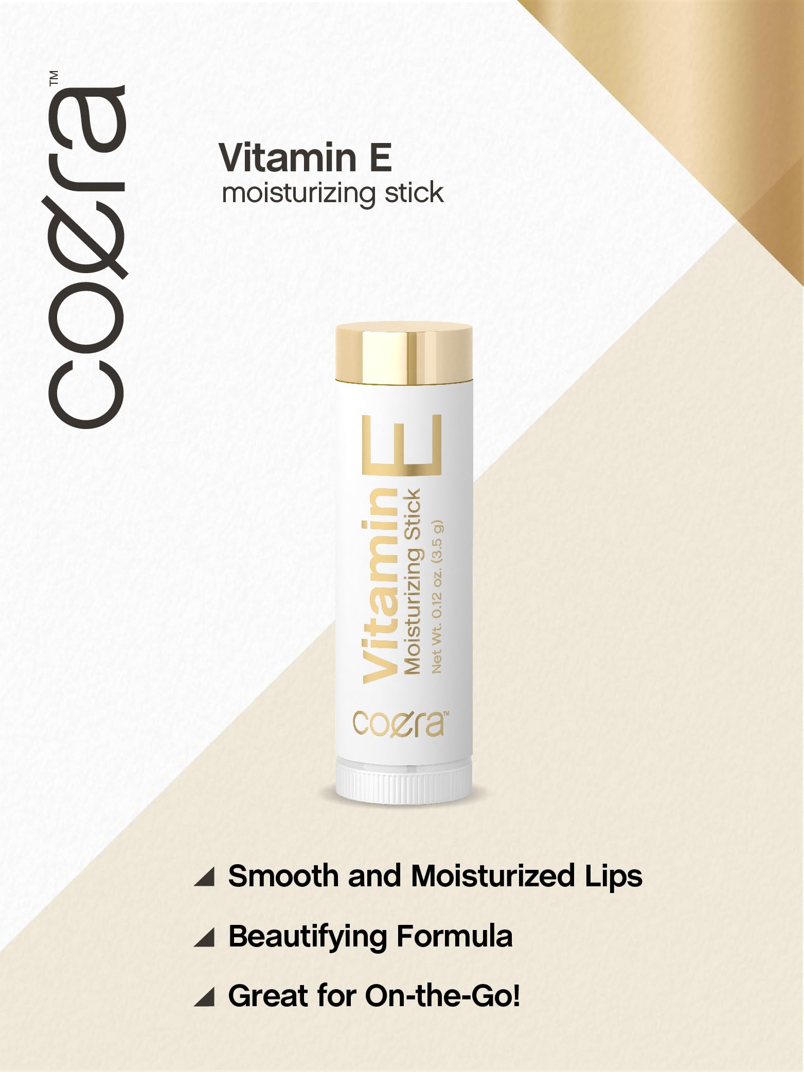 Applying Coera Vitamin E lip stick for daily lip care