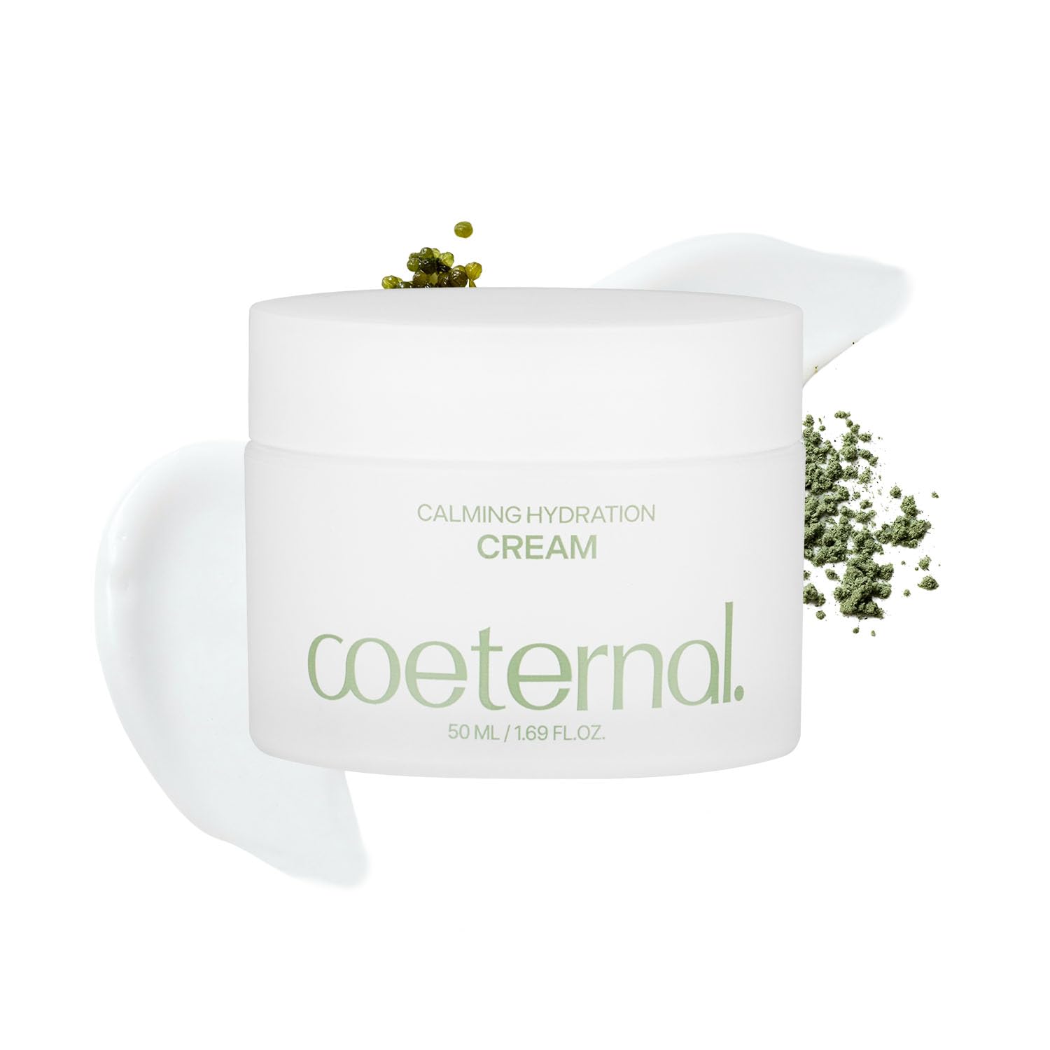 Coeternal Calming Hydration Cream texture close-up showing gel-cream glide for sensitive skin