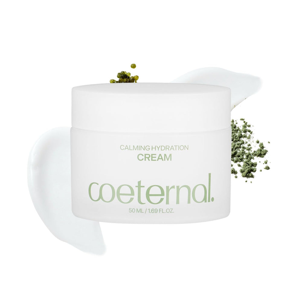 Coeternal Calming Hydration Cream texture close-up showing gel-cream glide for sensitive skin
