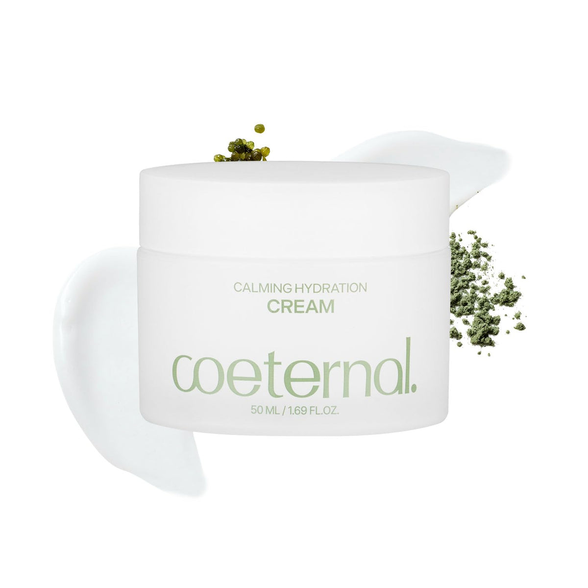 Coeternal Calming Hydration Cream texture close-up showing gel-cream glide for sensitive skin