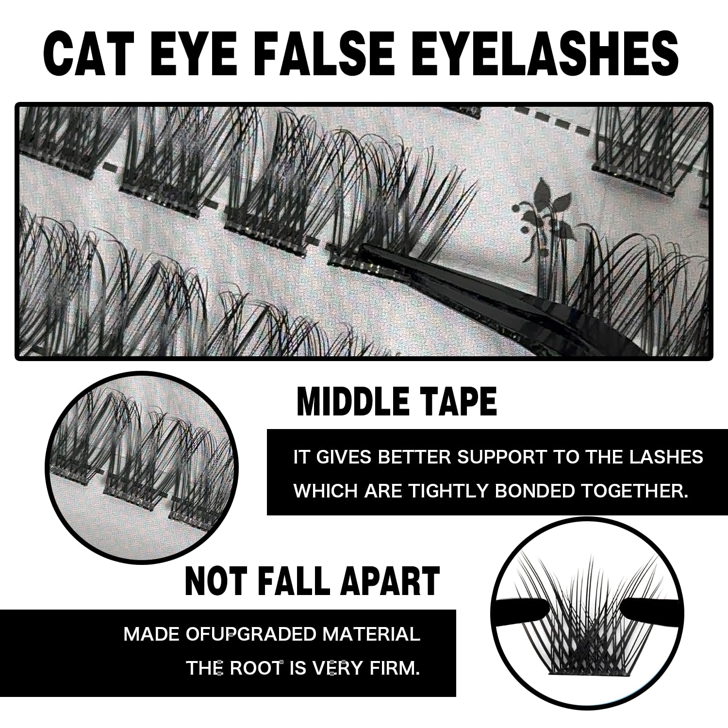 Lash clusters in 10-18mm lengths for customizable looks.
