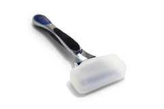 Coghlan's silicone razor cover blue protects blades during travel