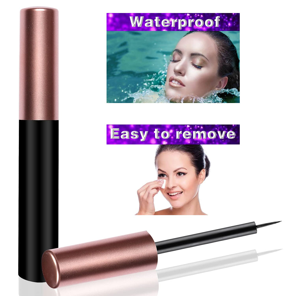 Coiffure Extensions CE waterproof magnetic eyeliner swatch highlights lasting wear.