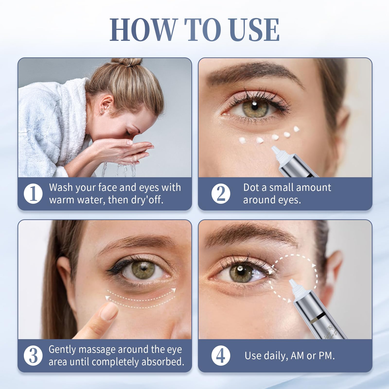 Coinore Retinol Under Eye Cream ingredients centella-asiatica soothe and support skin texture.