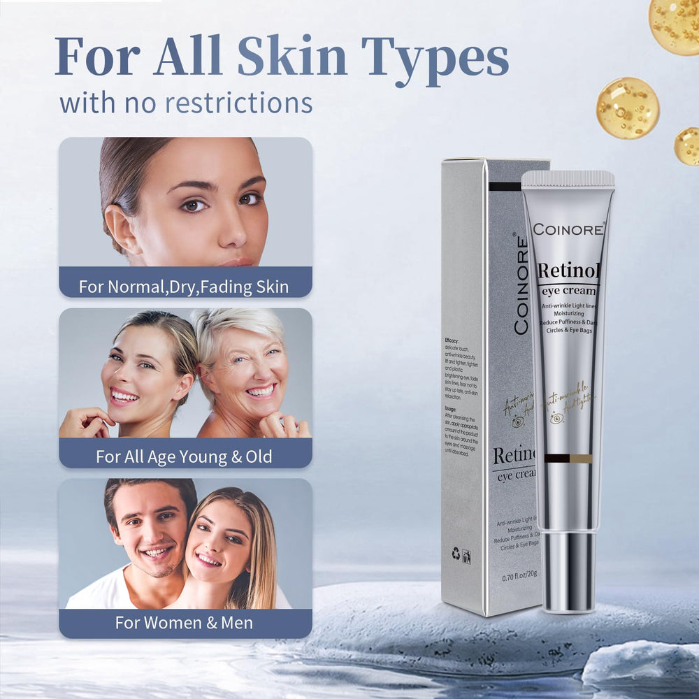 Coinore Retinol Under Eye Cream ingredients vitamin-e nourish and protect.