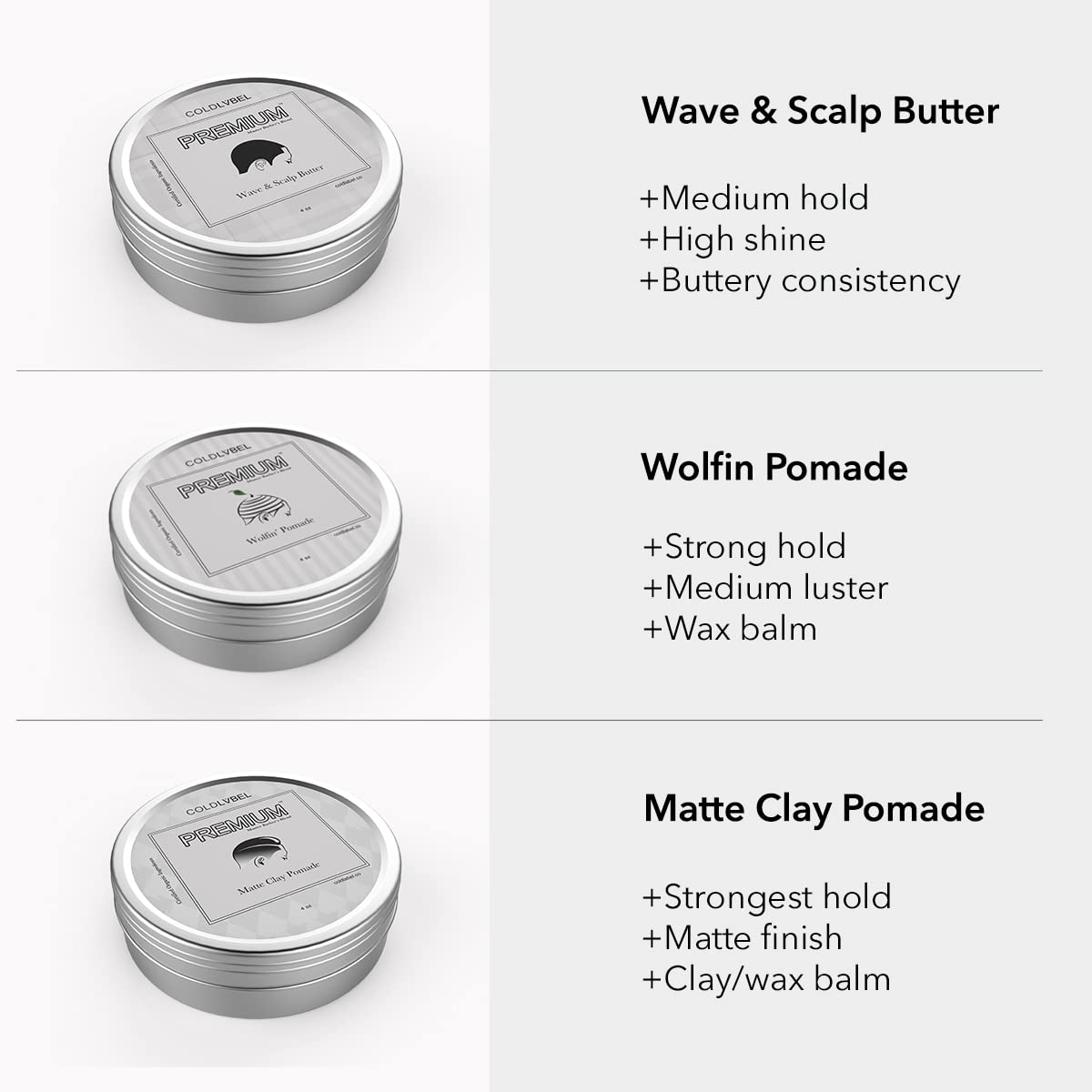 Vegan formula label on Wolfin' Pomade packaging for sustainable care