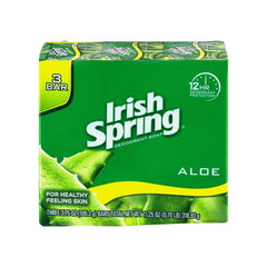Colgate Irish Spring Aloe bath soap bar with refreshing scent for daily cleansing.