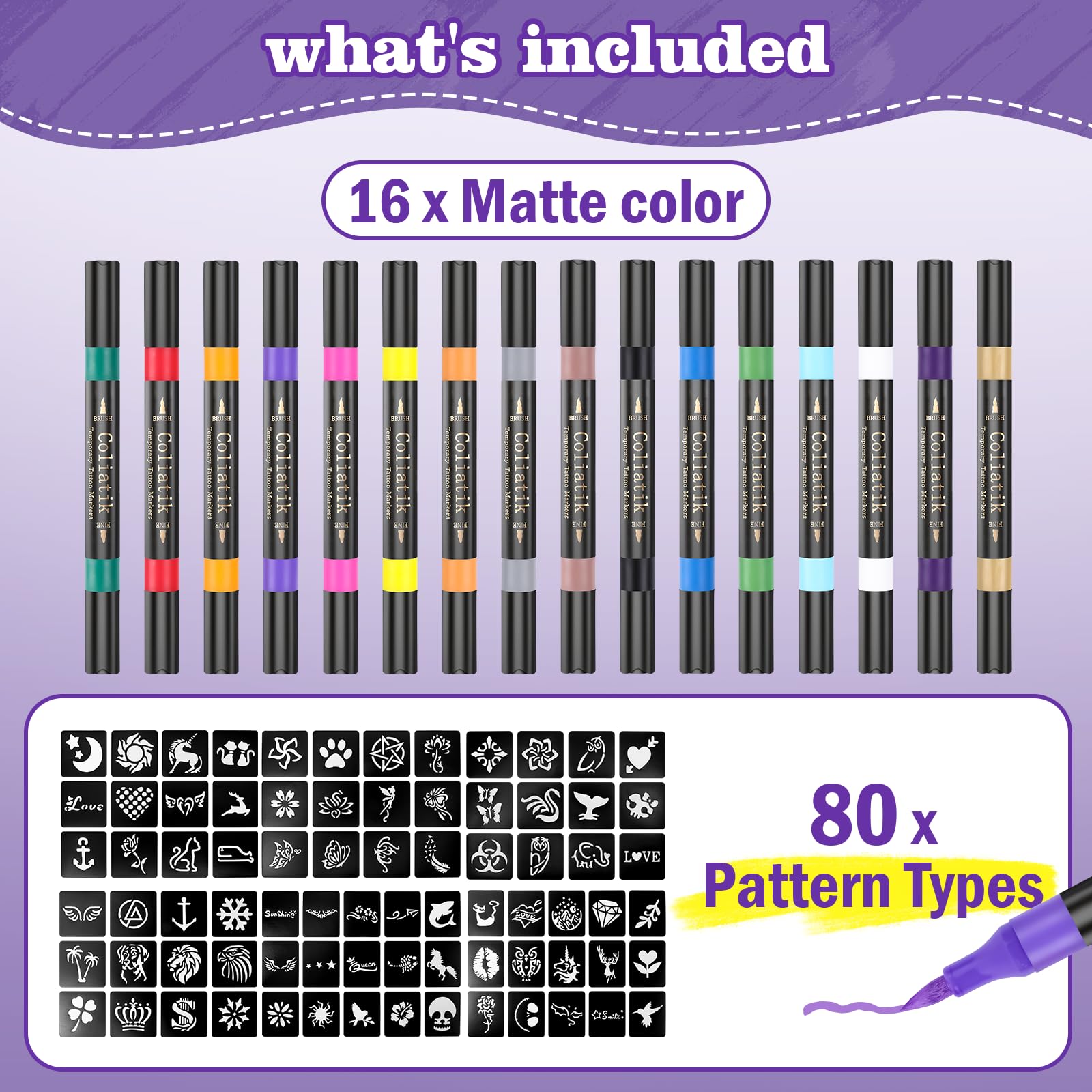 Coliatik 80-stencil set for easy, precise designs.