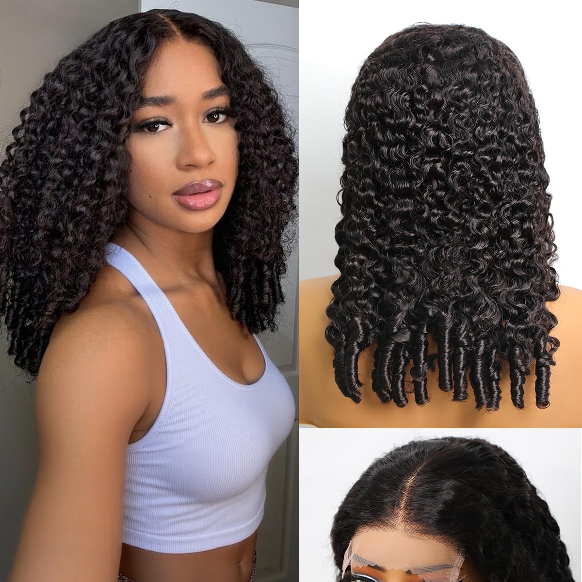 Coliki 22-inch Burmese curly wig with 250 density and HD closure for natural fullness.