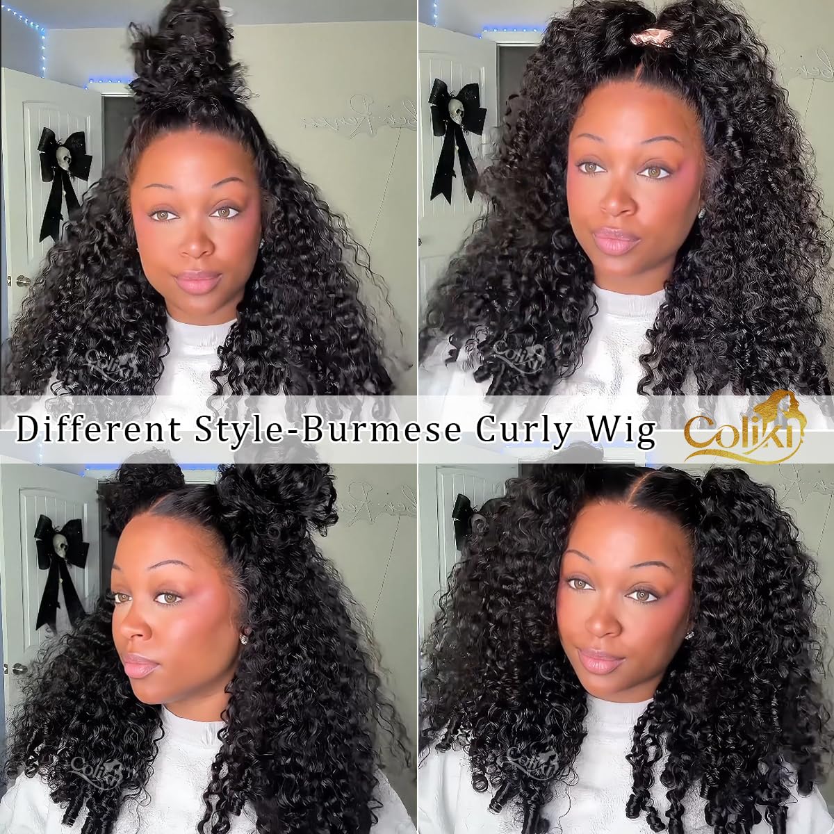 Coliki long 22-inch Burmese curls for dramatic, versatile looks.