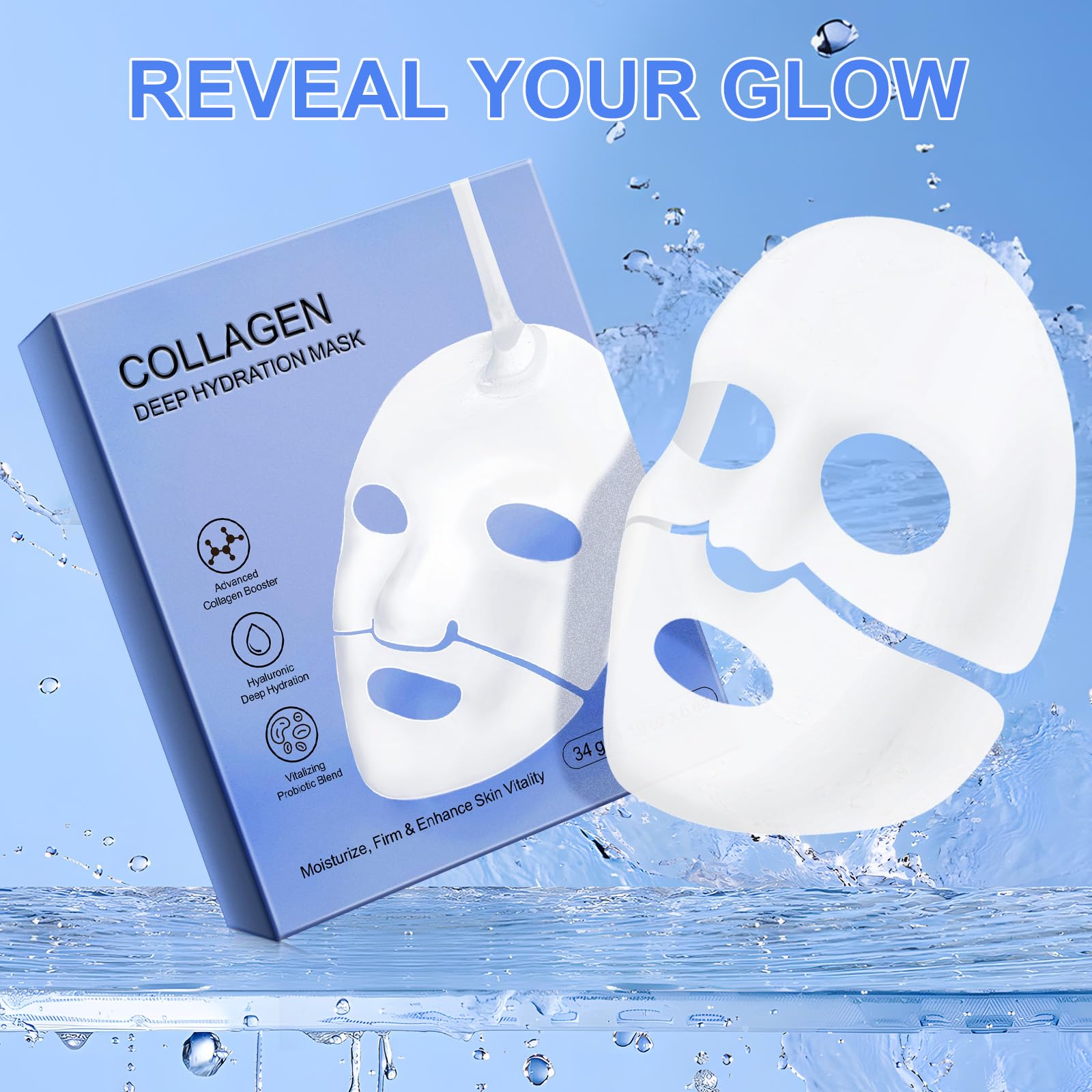 Collagen Face Mask application around eye area to reduce fine lines