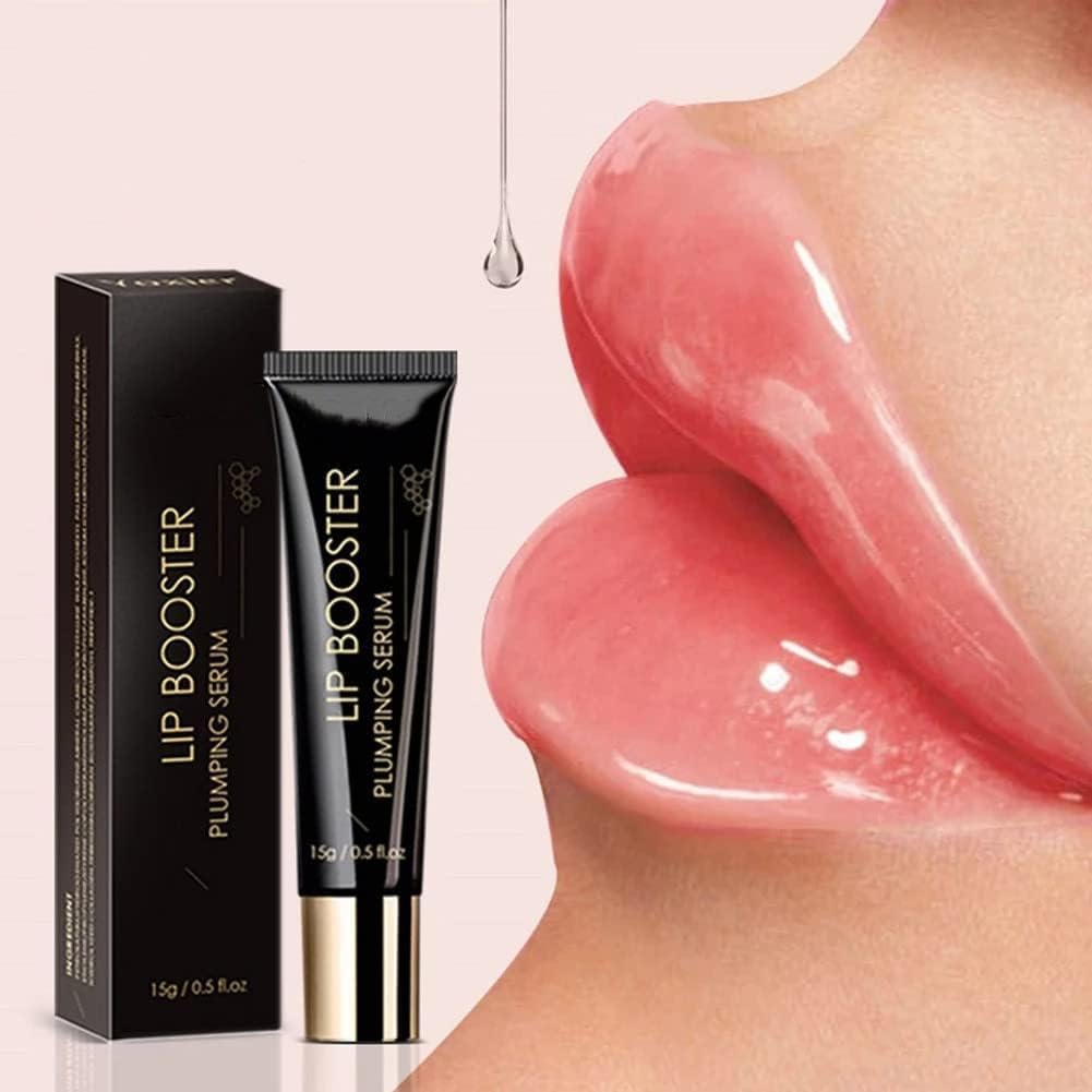Collagen Lip Booster serum bottle nourishes lips with moisturizing shine.