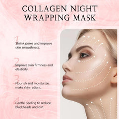 Collagen Night Wrapping Mask brush application demonstrates even spread for even coverage.