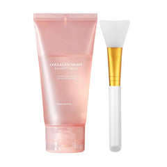 Collagen Night Wrapping Mask jar close-up showing hydrolyzed collagen for nourishing skin.