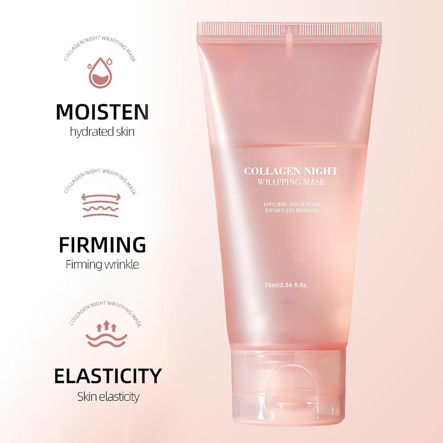 Collagen Night Wrapping Mask overnight absorption reveals hydrated, refreshed complexion.