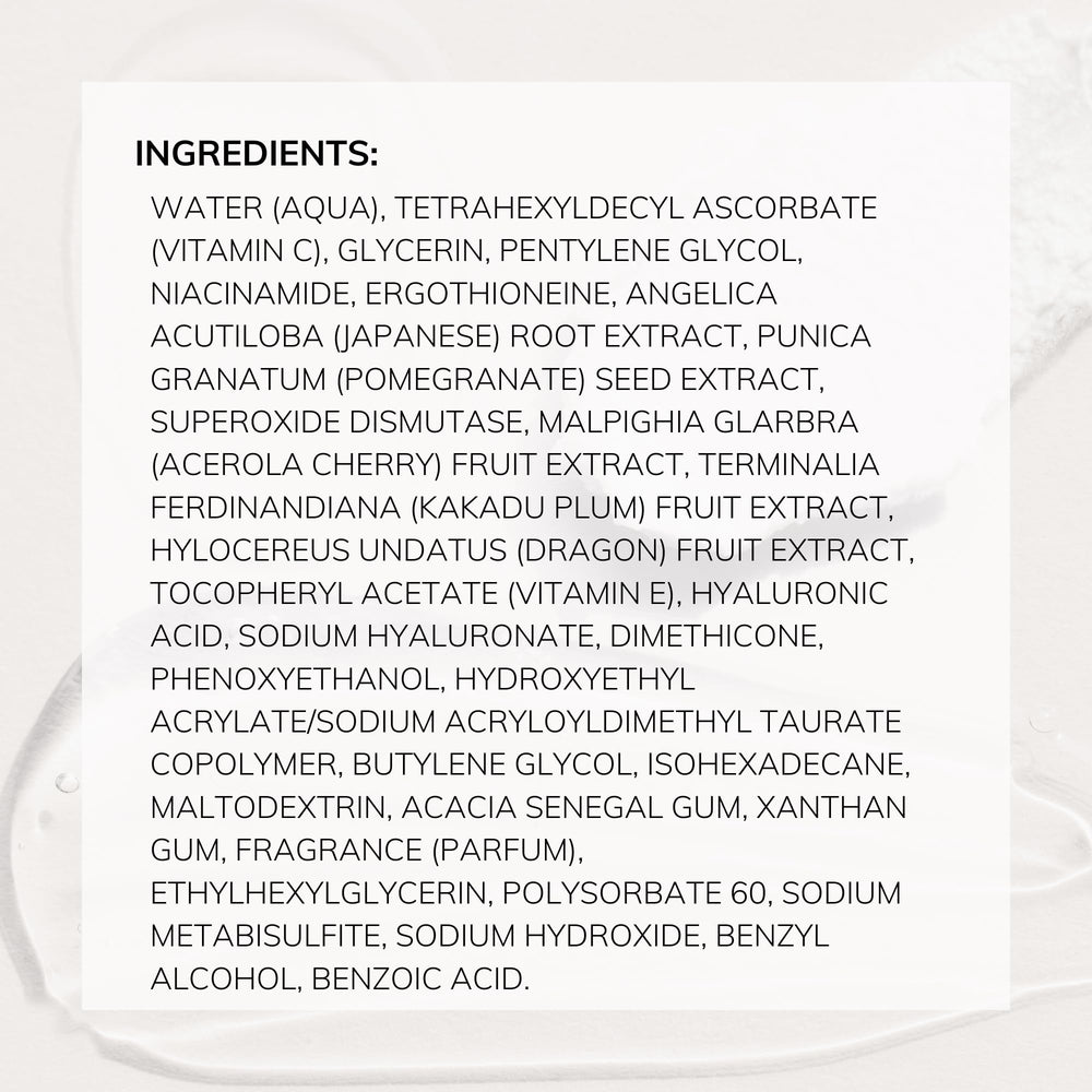 COLLEEN ROTHSCHILD label close-up highlighting vitamin C and niacinamide