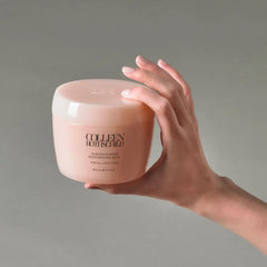 Applying the mask on hair demonstrates smooth spread and even coverage.