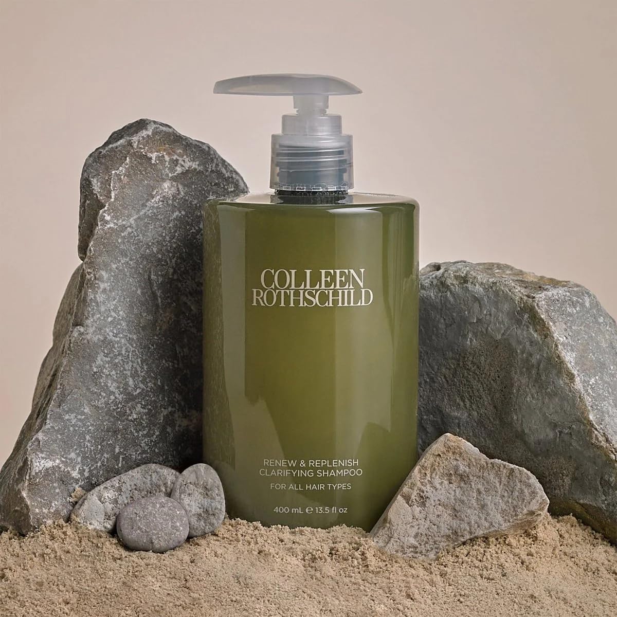 COLLEEN ROTHSCHILD Renew & Replenish Shampoo packaging emphasizes brand promise and travel-friendly design.