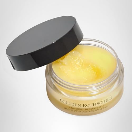 COLLEEN ROTHSCHILD Universal Rescue Balm bottle beside face area demonstrating multi-use care.