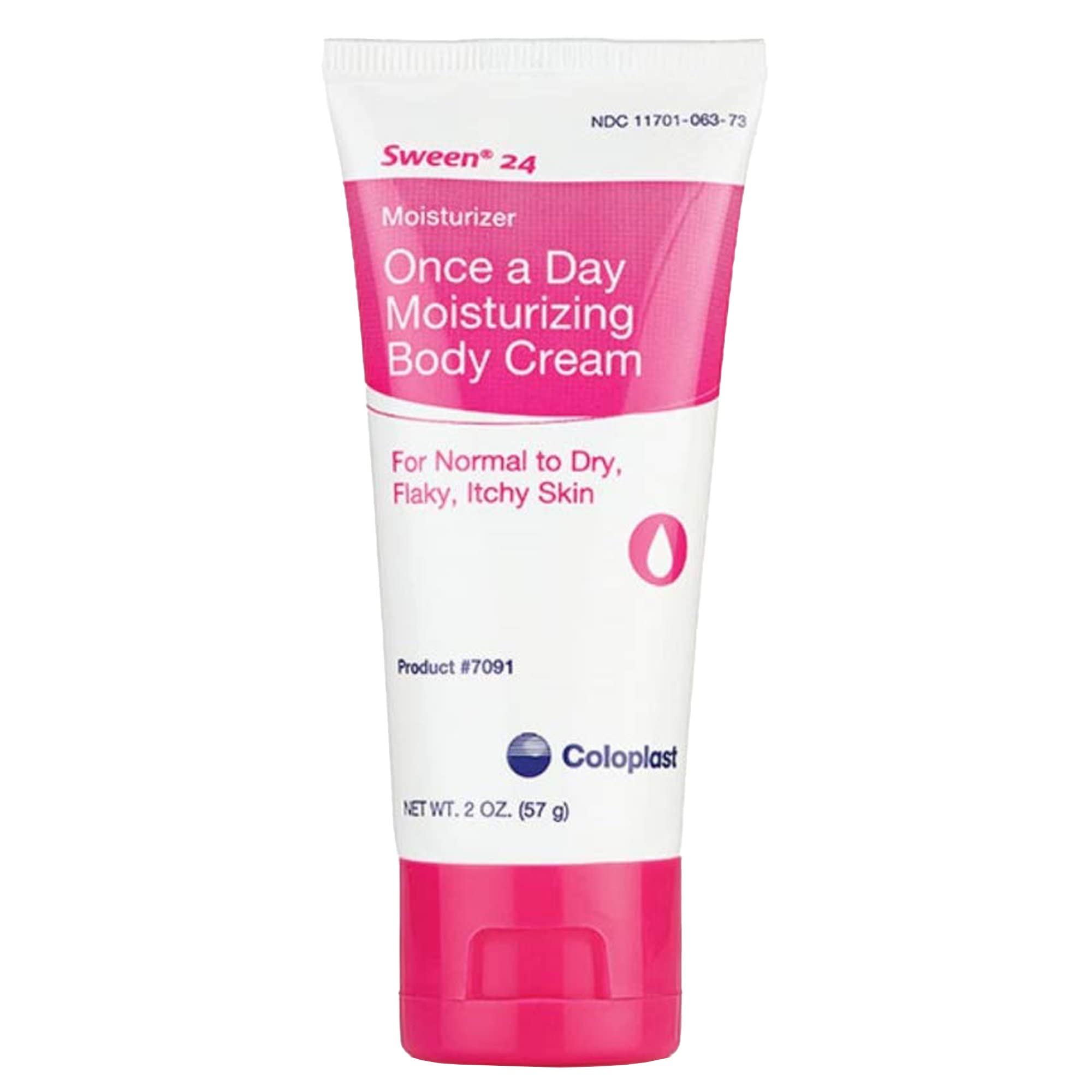 Coloplast Sween Cream 2oz bottle, unscented skin protection for dry or chafed skin.