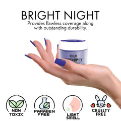Color Club Bright Night Serendipity nude manicure on nails for everyday elegance.