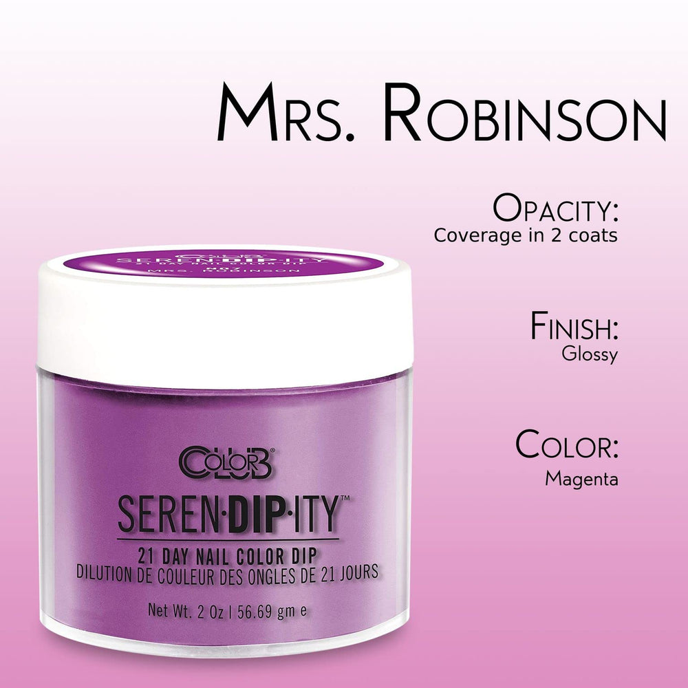 Color Club Mrs. Robinson Serendipity neon dip powder close-up shows texture