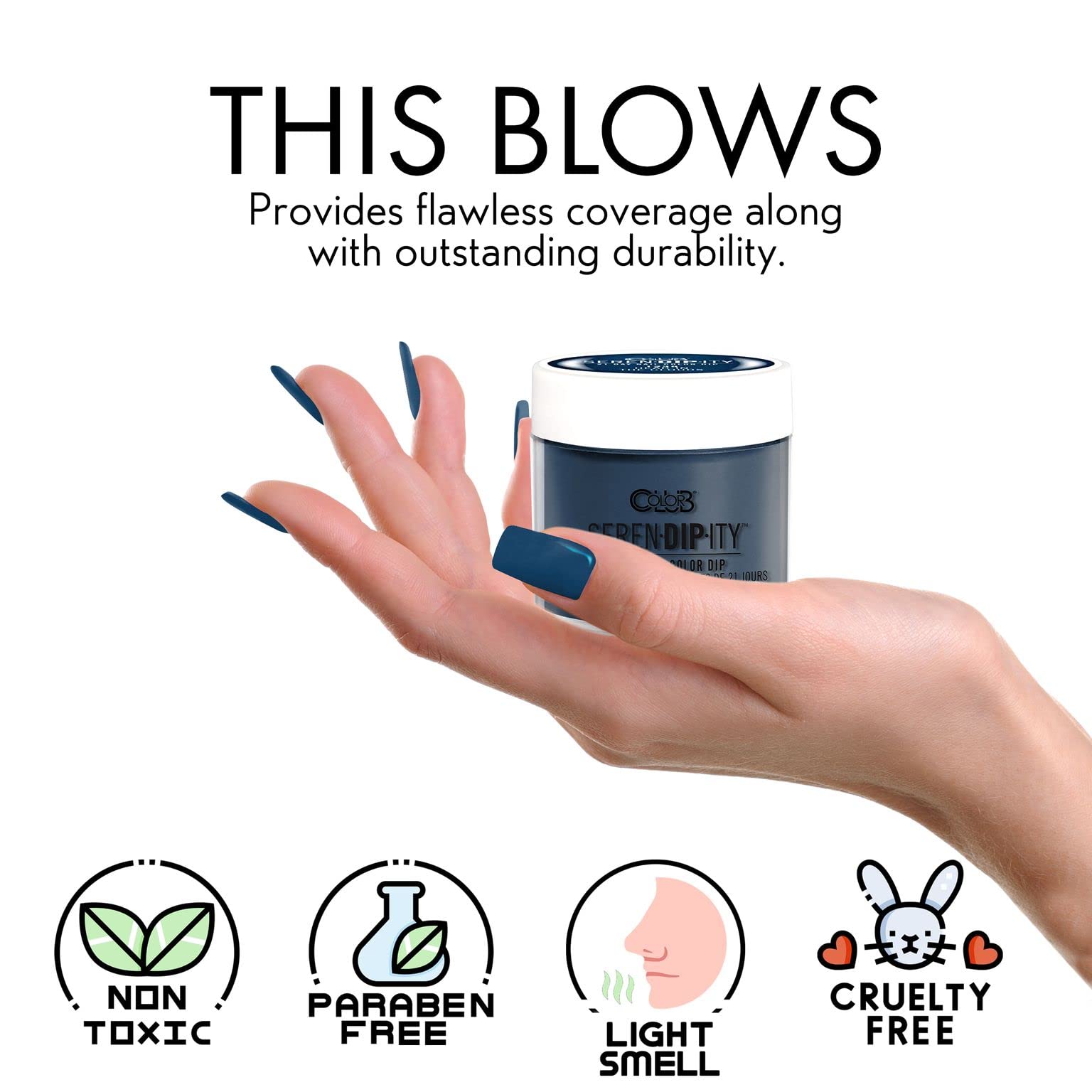 Color Club Serendipity finely milled powder texture for streak-free manicure.