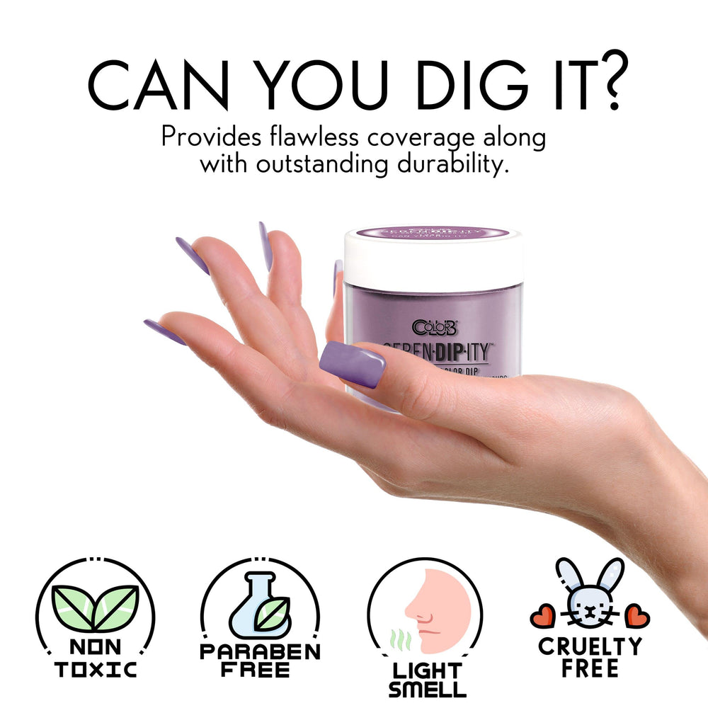 Color Club Serendipity finished manicure displays glossy, streak-free precision.