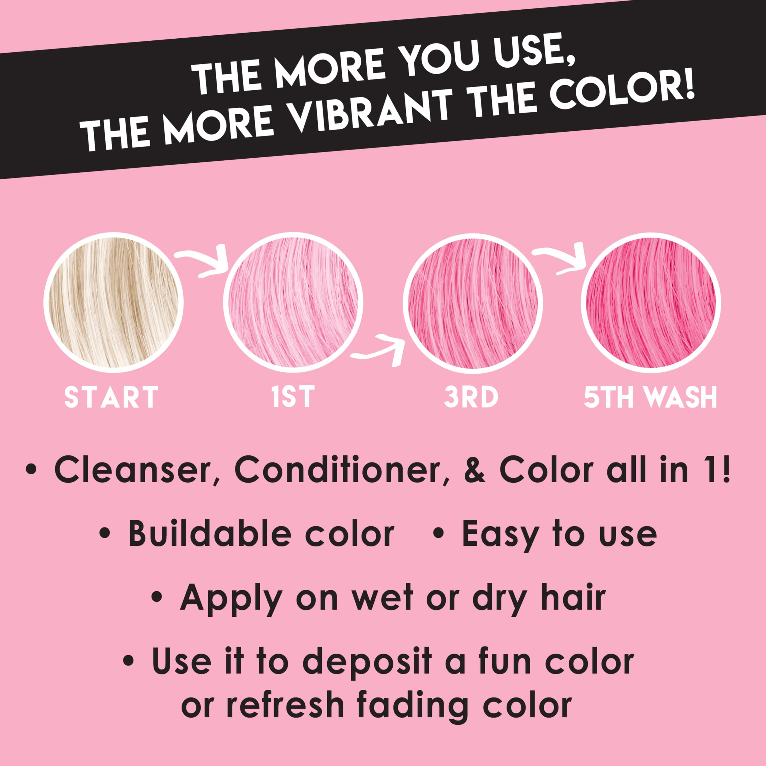 Color Lux Blush hair-application shows quick color refresh with conditioning.