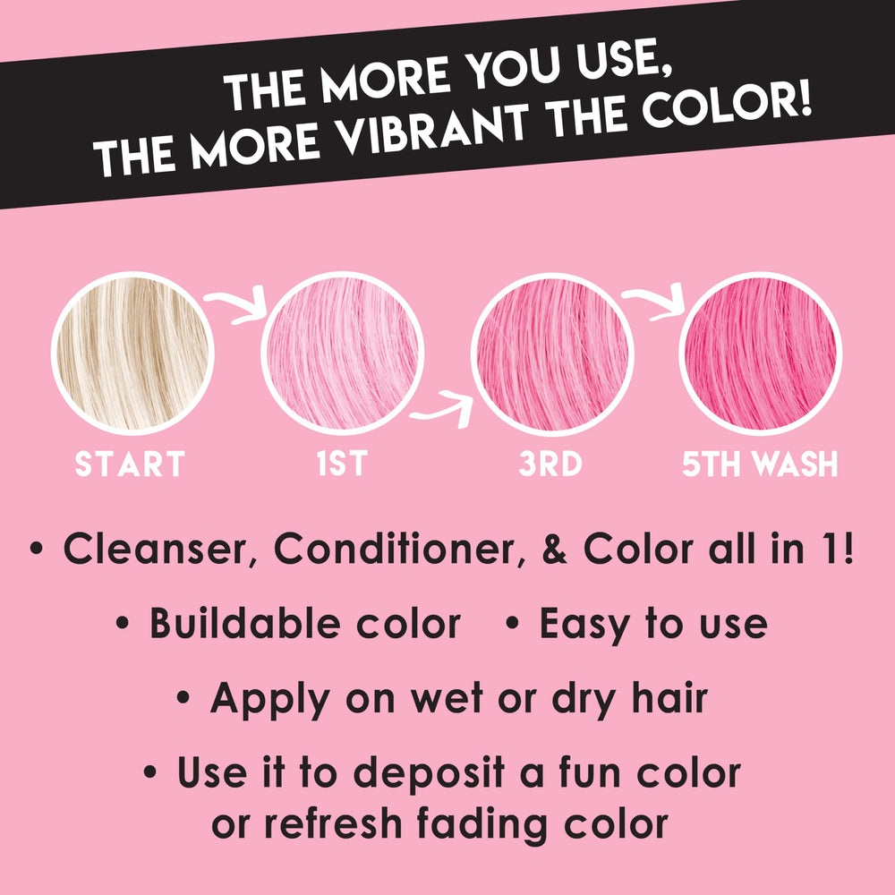 Color Lux Blush hair-application shows quick color refresh with conditioning.