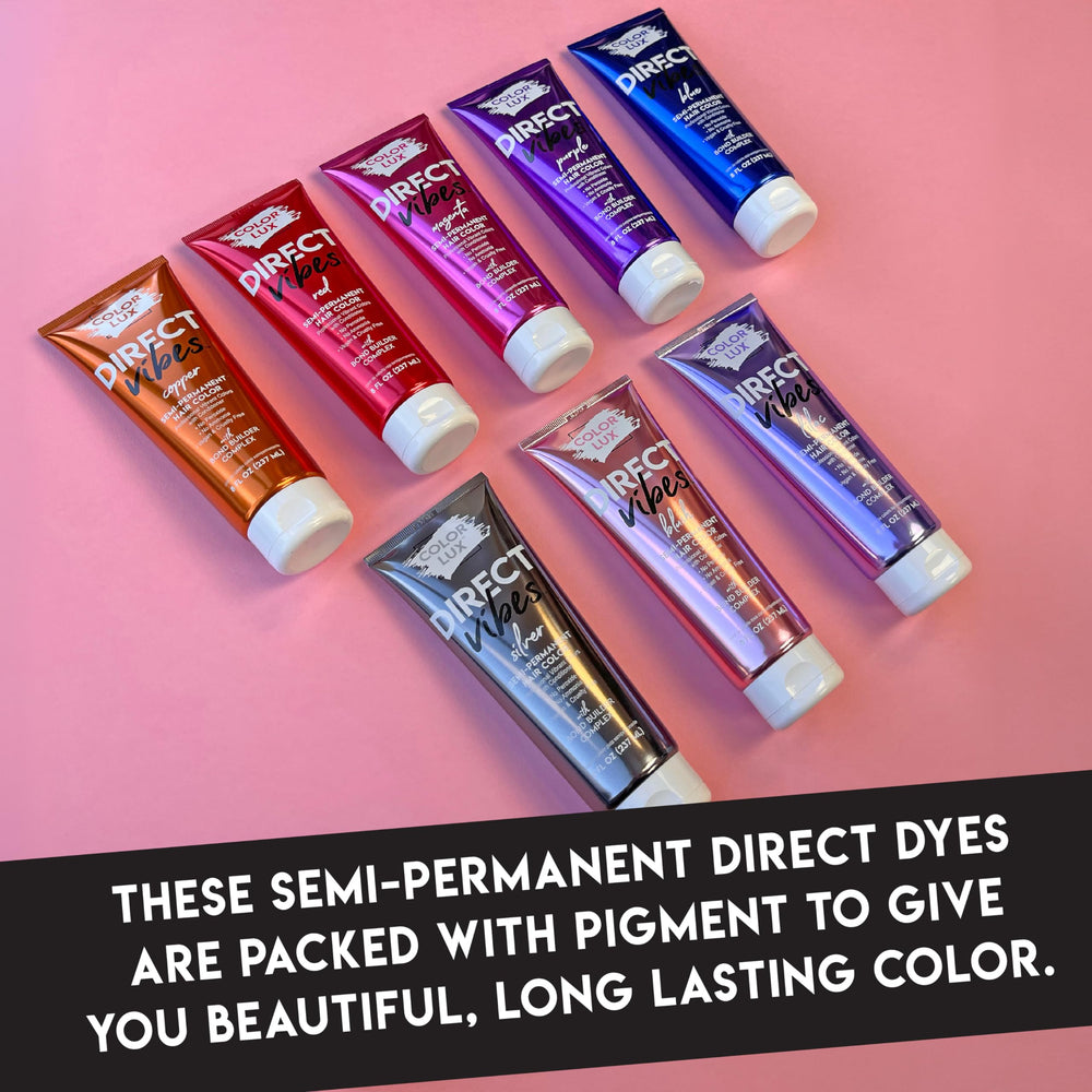 Color Lux Direct Vibes Copper swatch reveals rich pigment across strands.