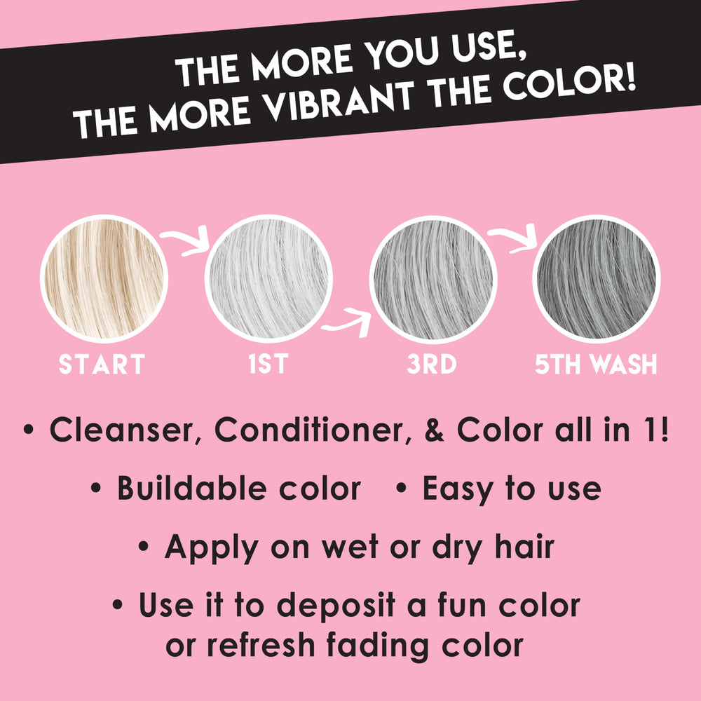 Color Lux Silver application on hair demonstrates even coloring and conditioning.