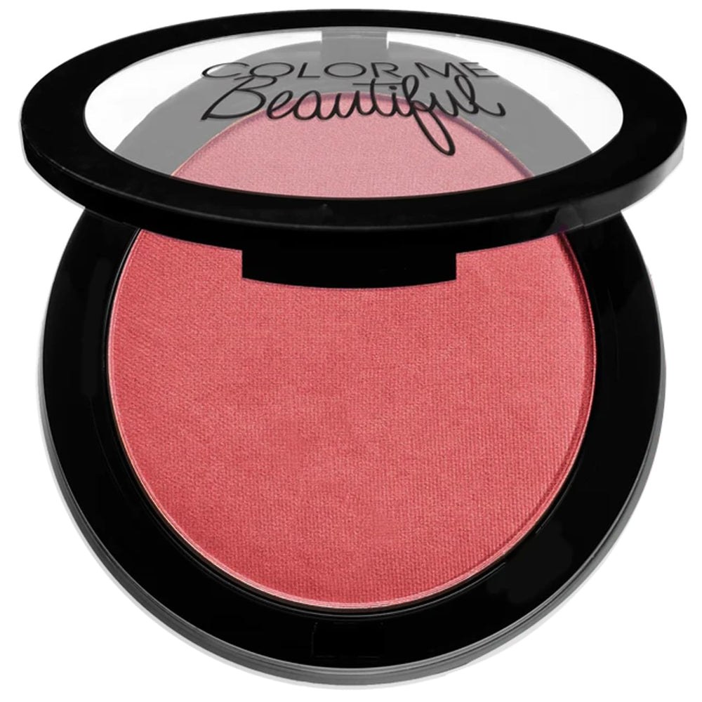 Color Pro Blush by Color Me Beautiful compact close-up shows sleek design and shade option