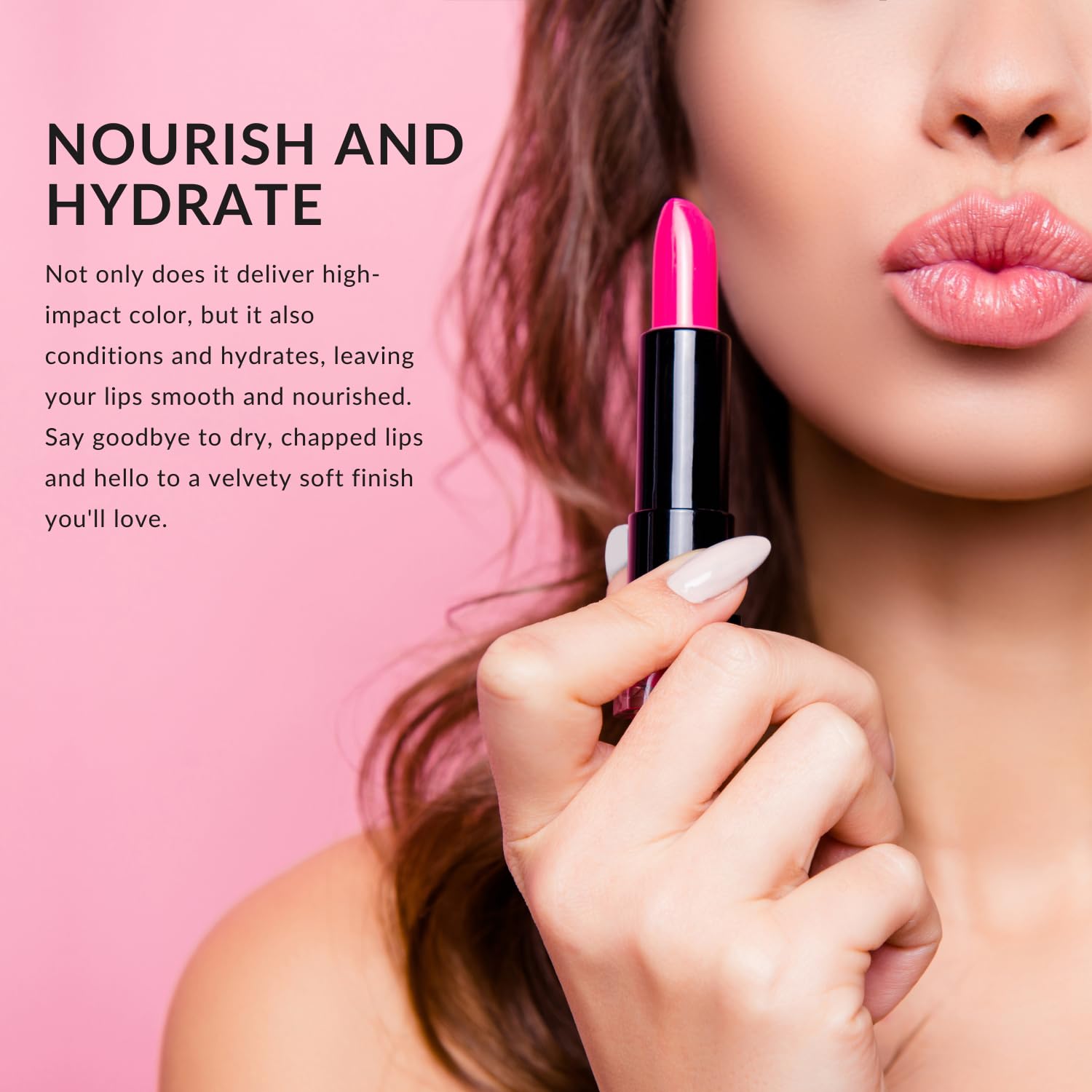 One-stroke application of Color Renew Lipstick delivering bold color quickly.