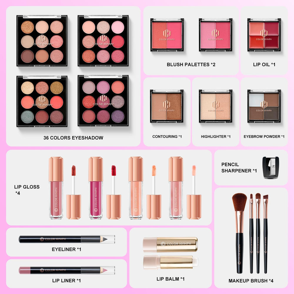 Color Nymph 36-color eyeshadow palette matte pearl, versatile finishes for day to night looks