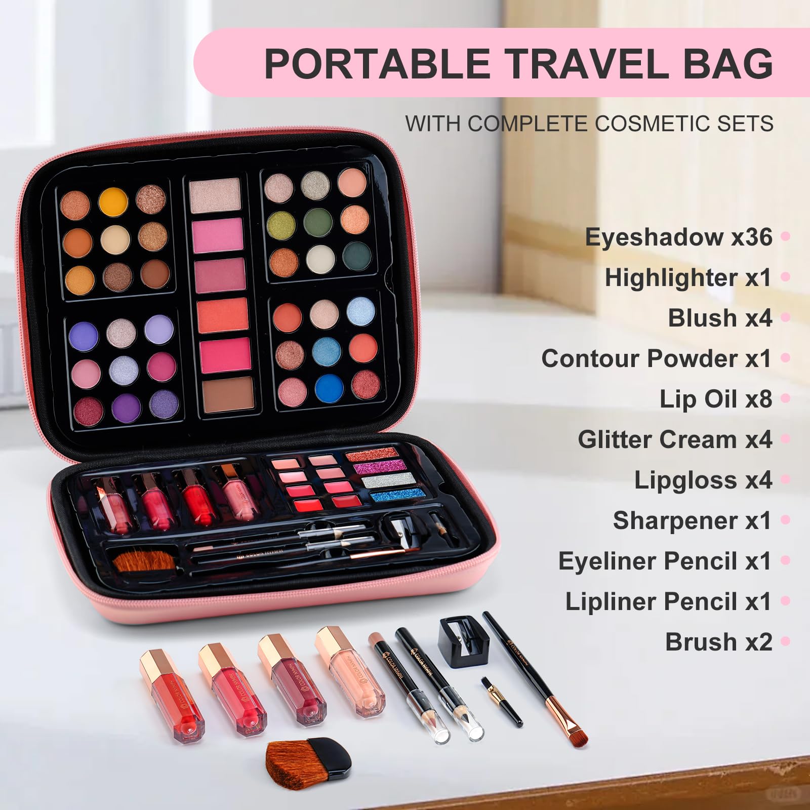 Color Nymph 36-color eyeshadow palette for vibrant looks all day long.