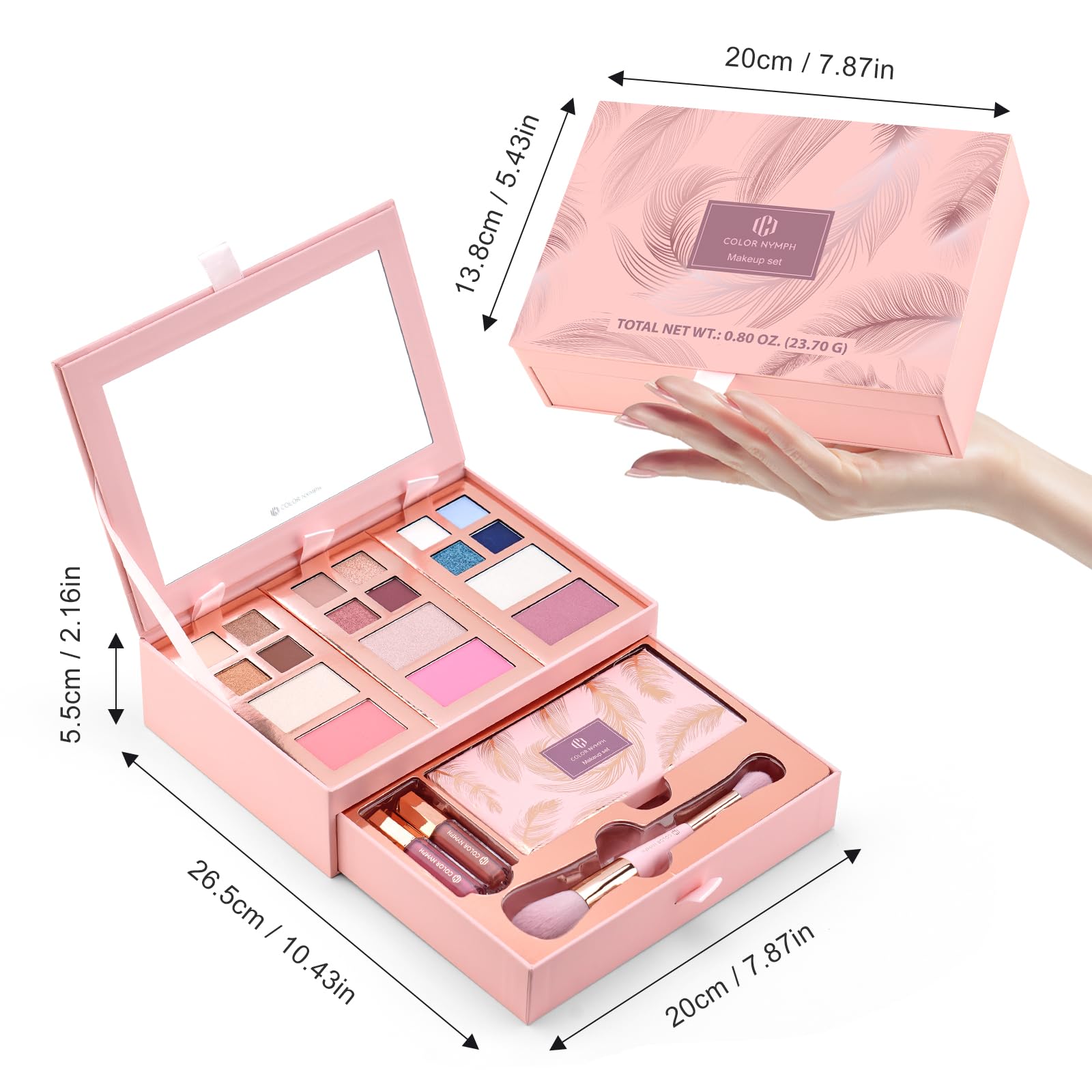 Color Nymph compact with detachable travel tray keeps makeup organized while traveling