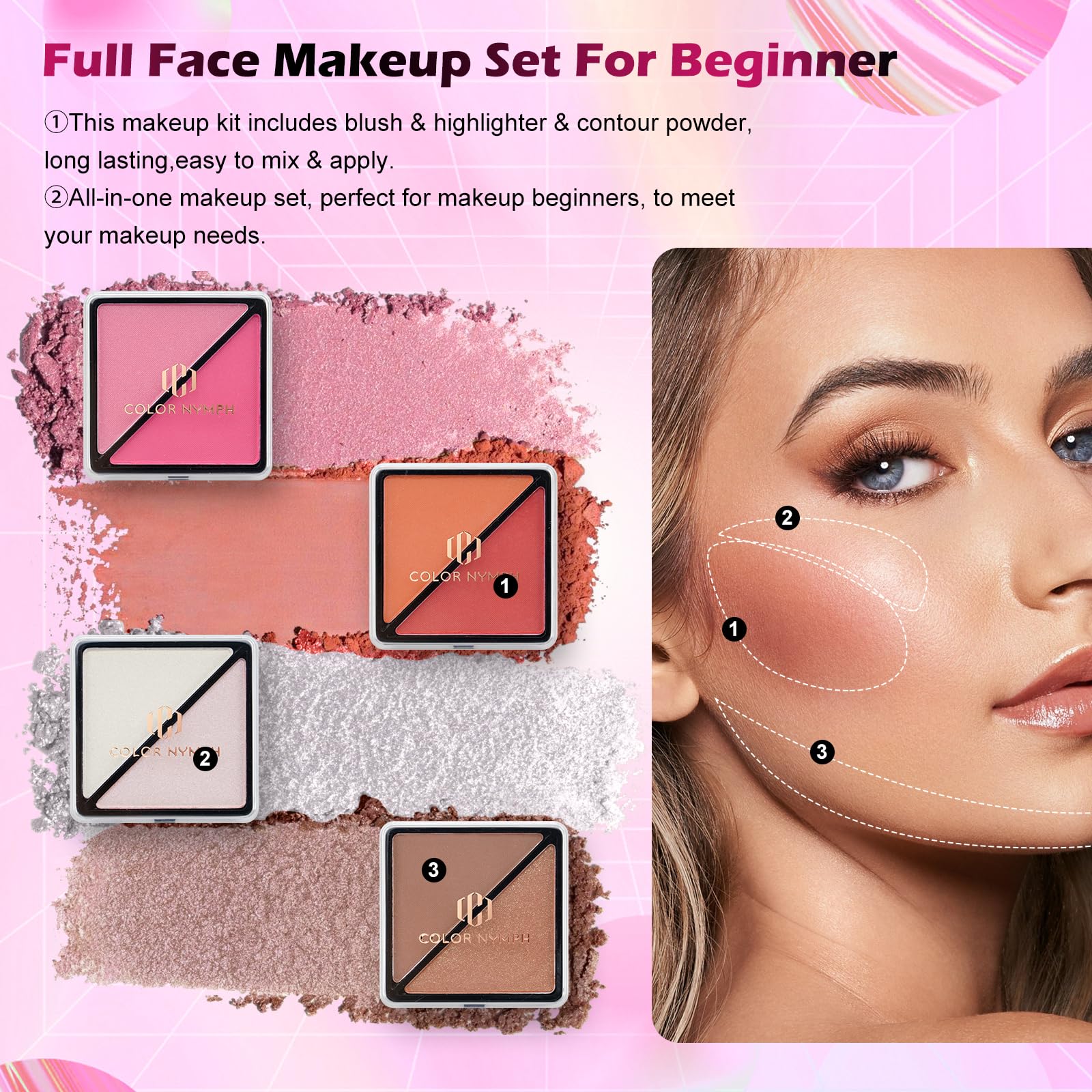 Color Nymph contour pencils help define features effortlessly
