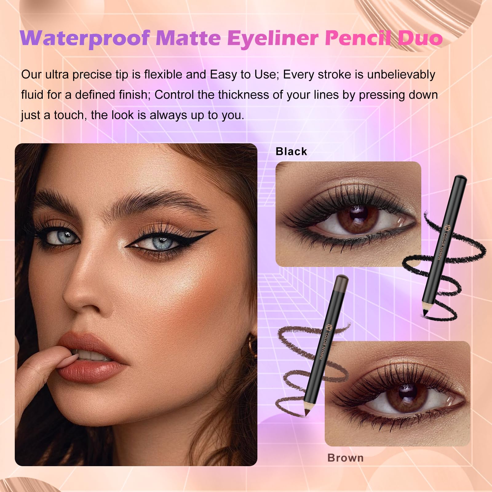 Color Nymph contour powder for shaping facial features.