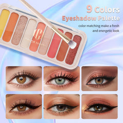 Color Nymph 9-color orange-pink eyeshadow palette for creative daily looks