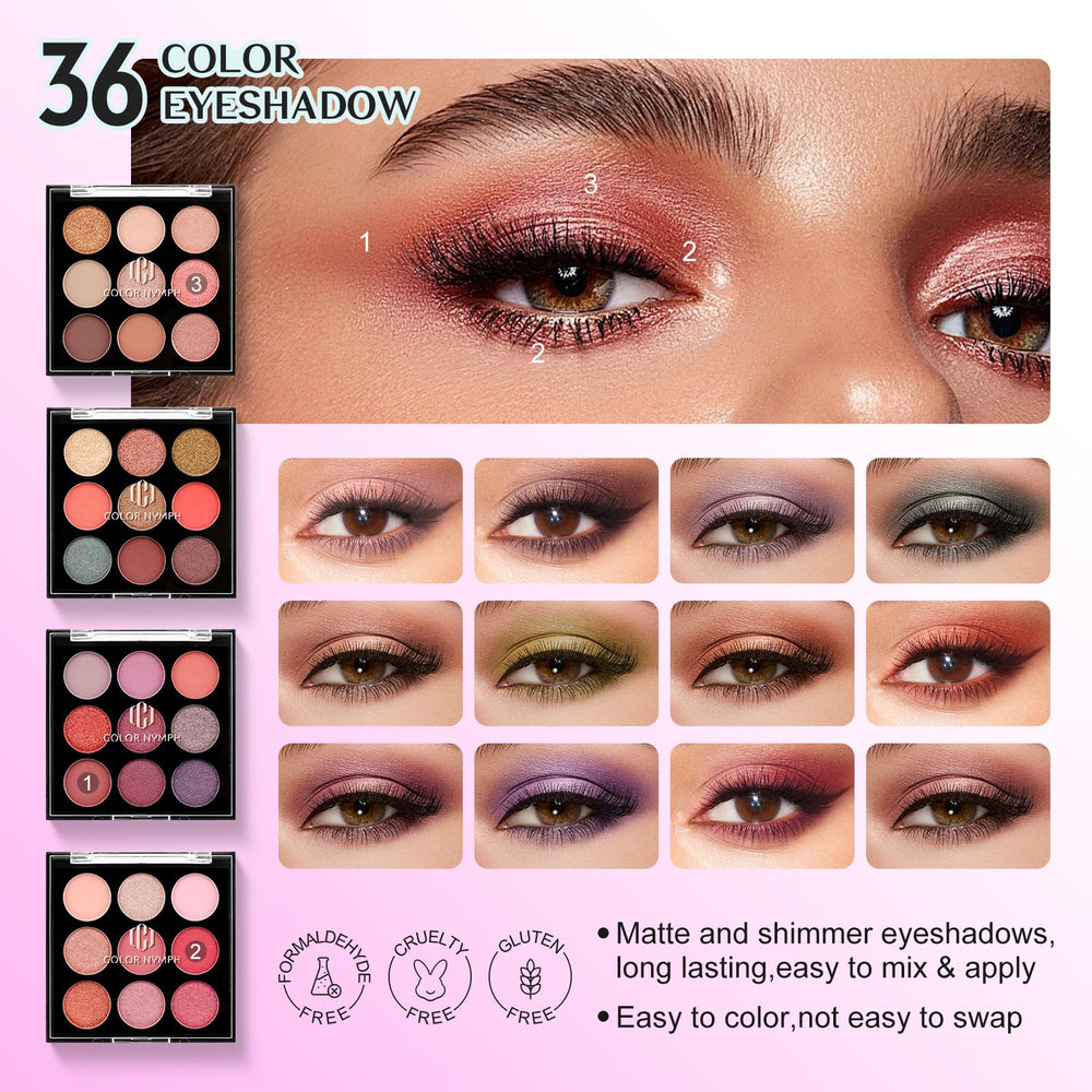 Color Nymph four-color eyebrow powder for defined, natural-looking brows