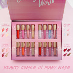 Color Nymph gloss set on display shows beginner-friendly, easy-to-apply makeup