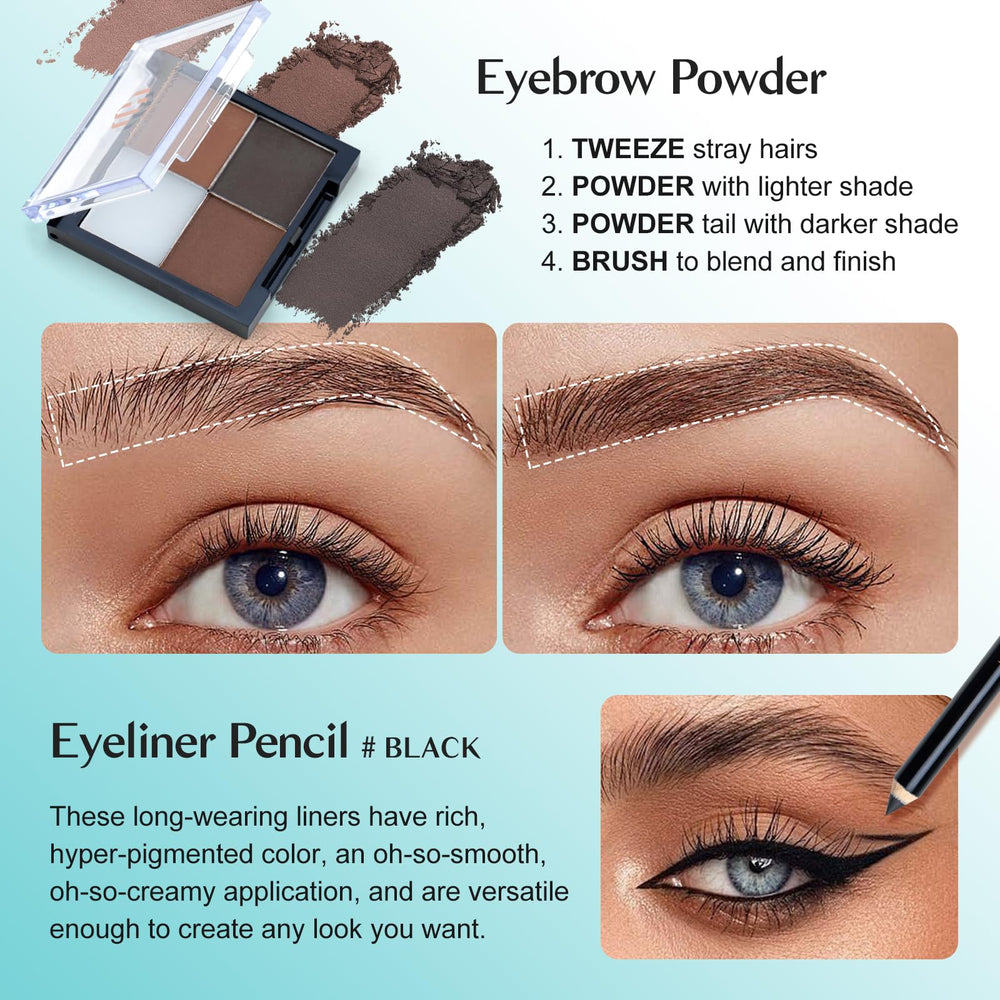 Color Nymph highlighter and contour powders add natural dimension.